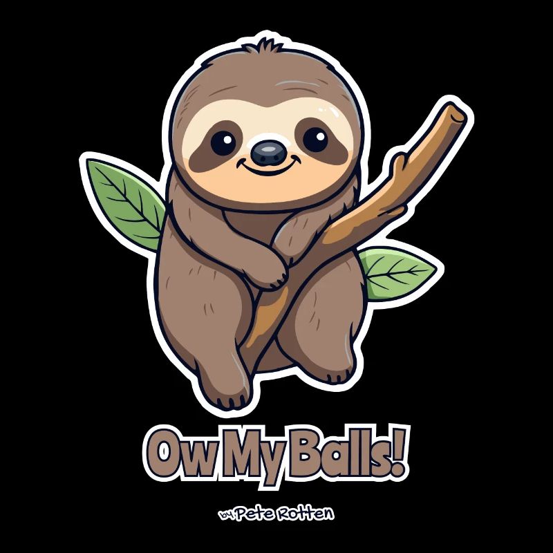 Cute sloth with ouch,