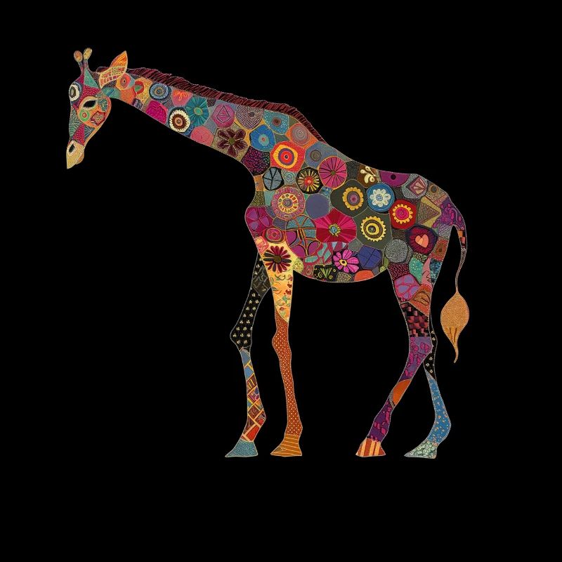 Giraffe Floral Animal Pattern Gift