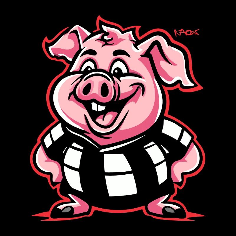 A surprise, chubby round pig