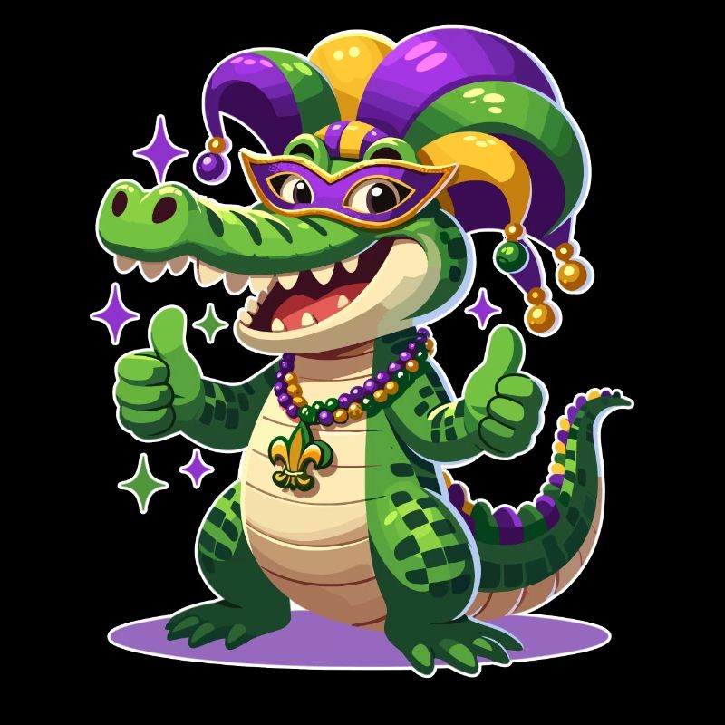 Joyeux carnaval salligator pouce en l’air
