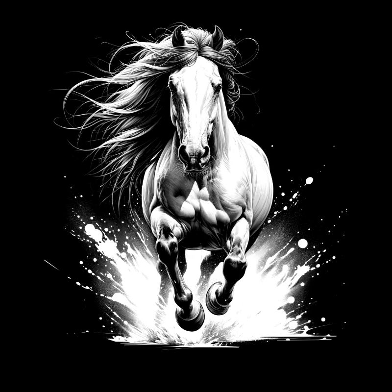 Cheval cool au galop comme portrait