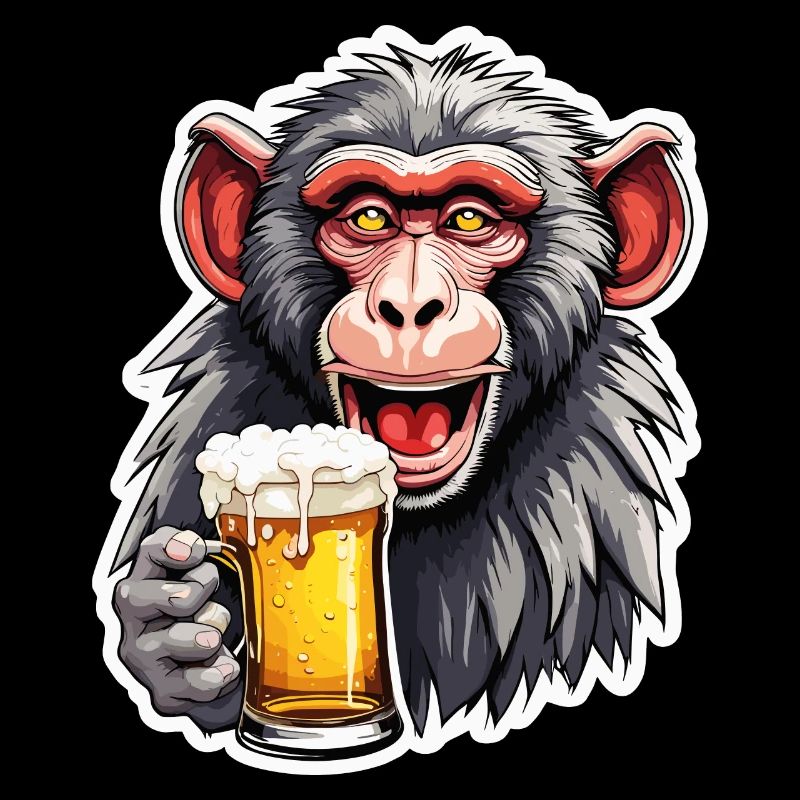 Affe / Tier / Zoo / Babian / Wild / Comic