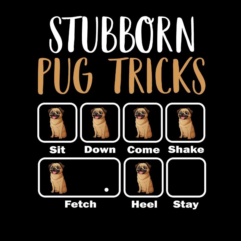 Hartnäckiger Mops Tricks Lustiger Mops Sagt Mops Besitzer Mops