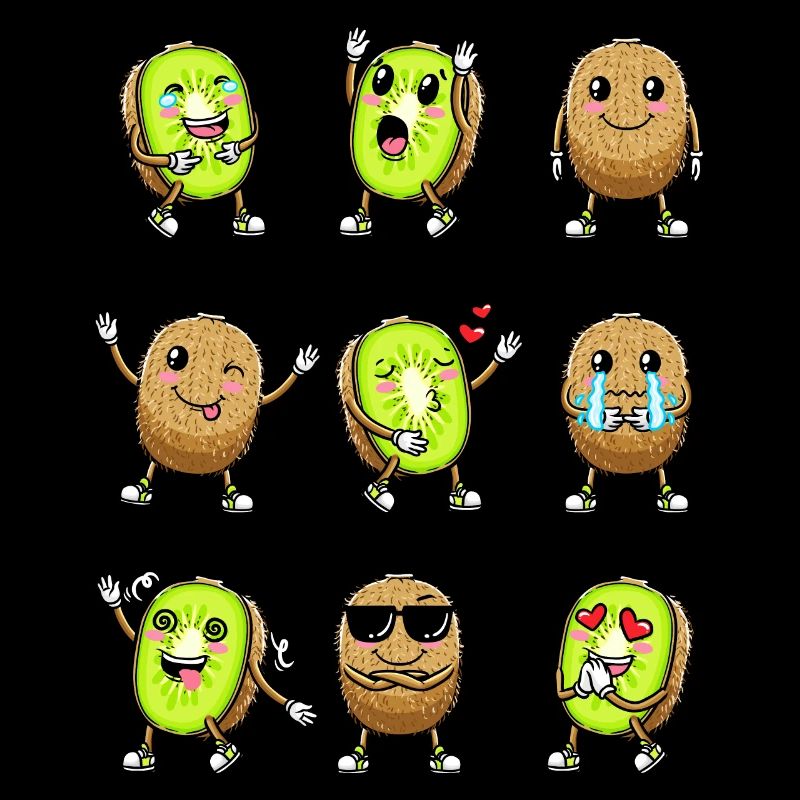 Kiwi Fruit Kawaii Emoticon