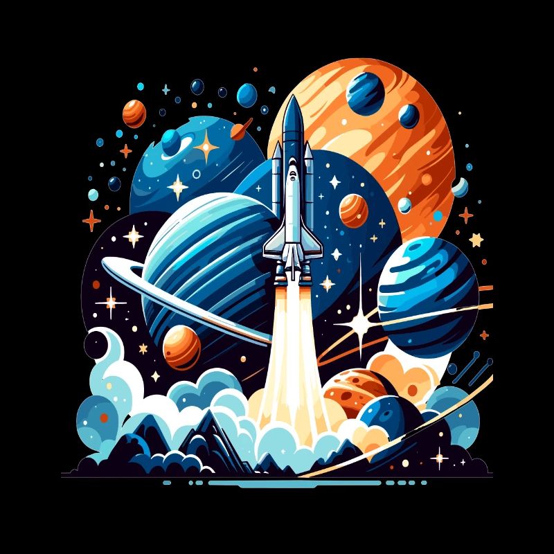 Thème de l’espace extra-atmosphérique avec des planètes