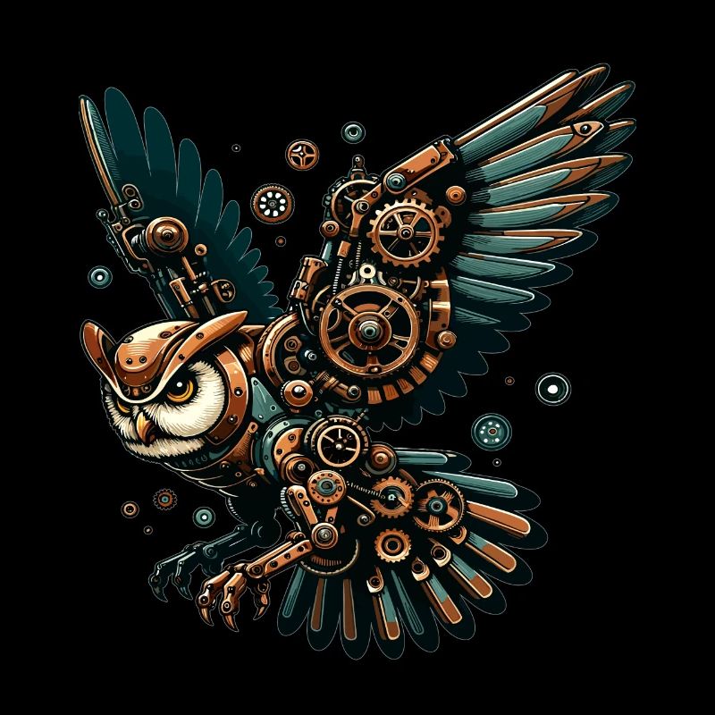 Steampunk Eule: Mechanischer Flug
