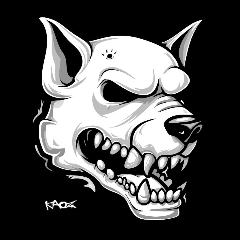 White Dog Skull Skull