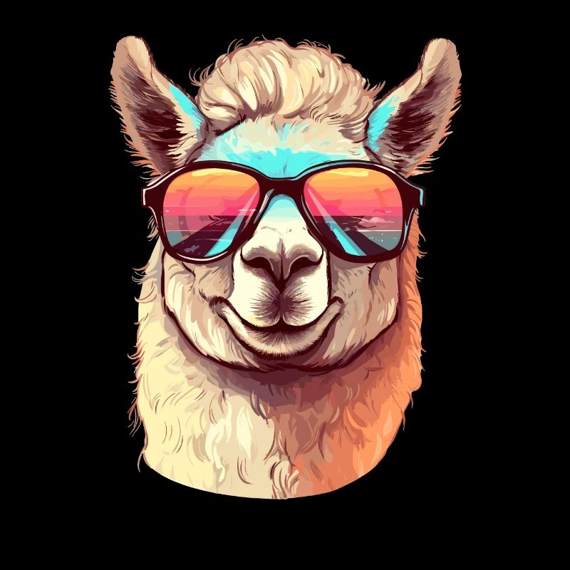 Alpaga avec lunettes de soleil