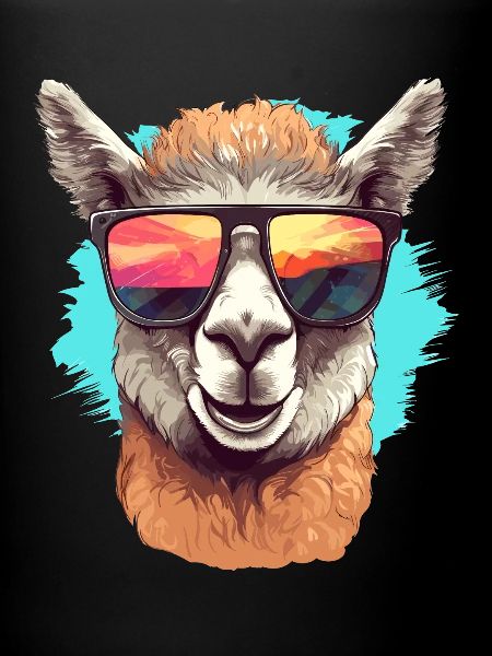 Alpaca with sunglasses