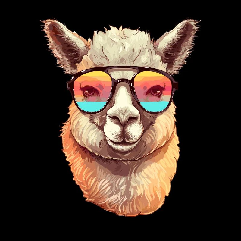 Alpaga avec lunettes de soleil