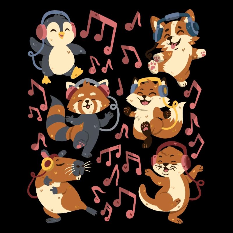 Dancing animals: capybara, fox, corgi, otter