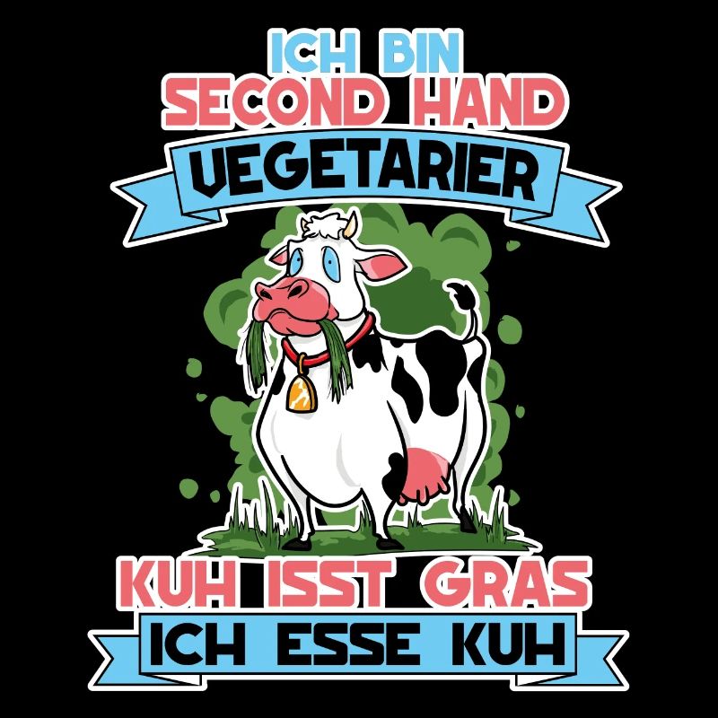 Ich Bin Second Hand Vegetarier Kuh Isst Gras