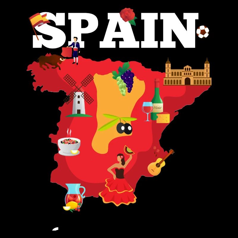 Spain Travel Map Espana Flag Pride Souvenir