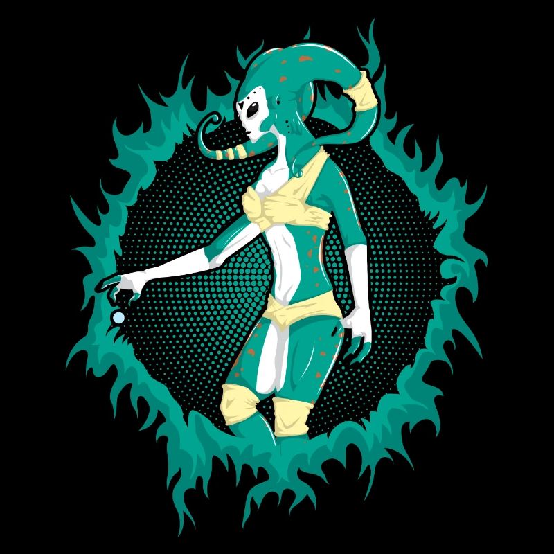 Alien with Halftone Background