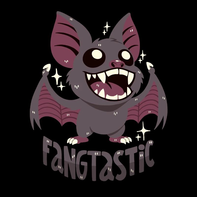 Vampire bat with fangs