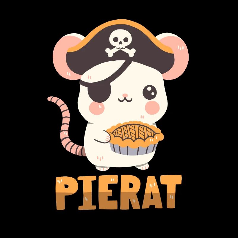 Rat pirate avec gâteau