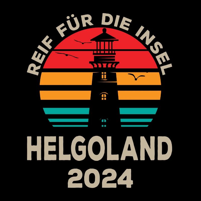 Heligoland Destination 2024 Retro Lighthouse