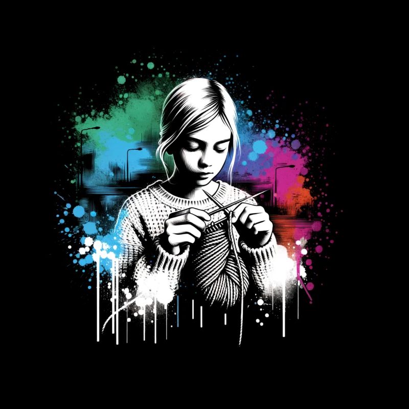 Mädchen, die gerne häkeln