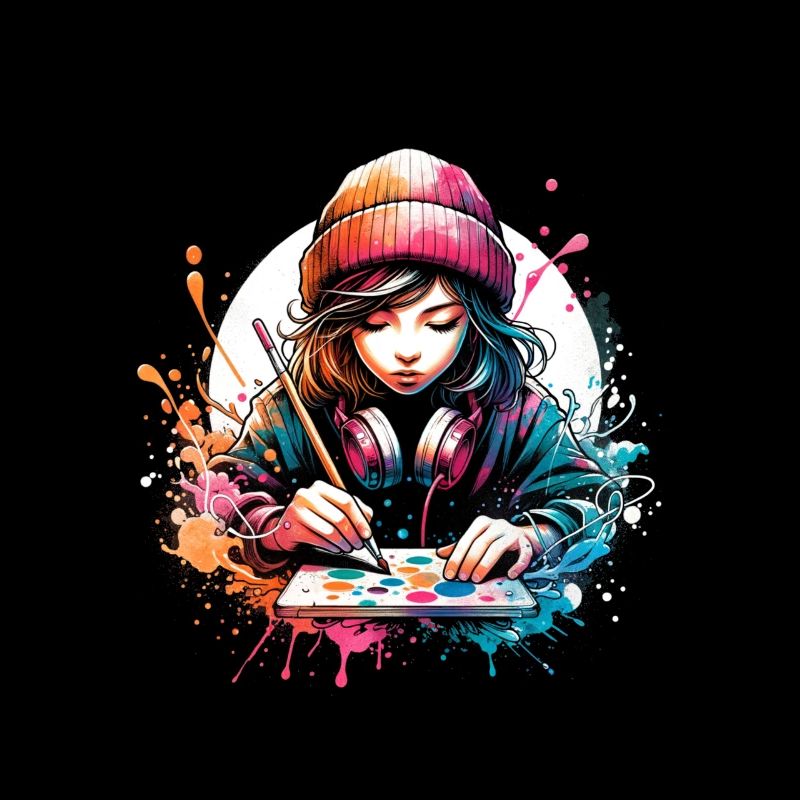 Mädchen, die gerne malen