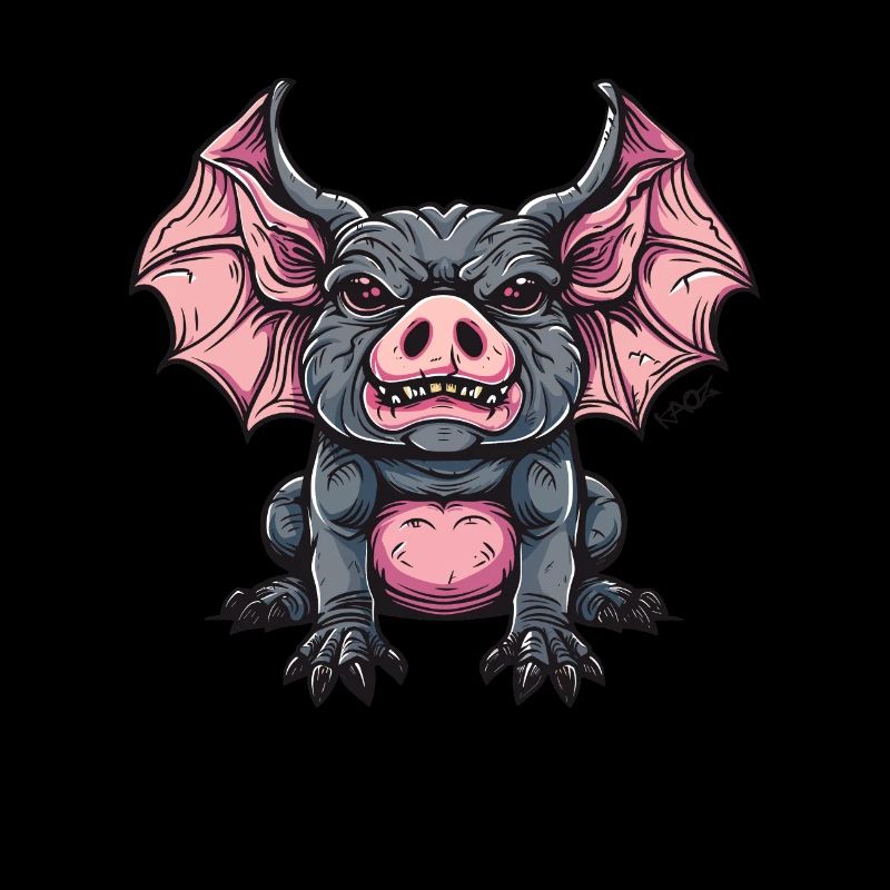 Terribly funny dragon pig