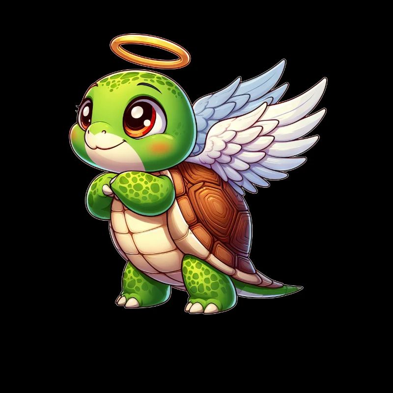 Tortue comme ange avec halo