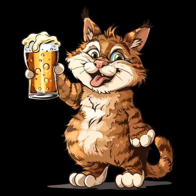 Katze mit Bier