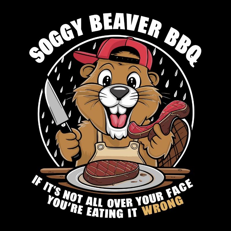 Soggy Beaver BBQ Fun Grill Design
