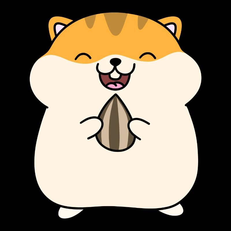 Mignon hamster kawaii mangeant
