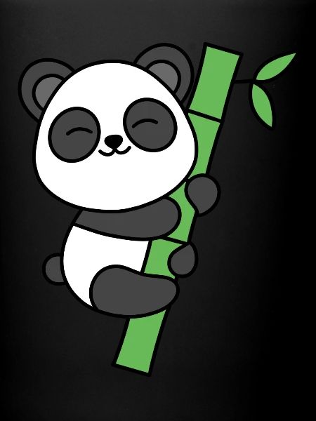Panda mignon avec bambou