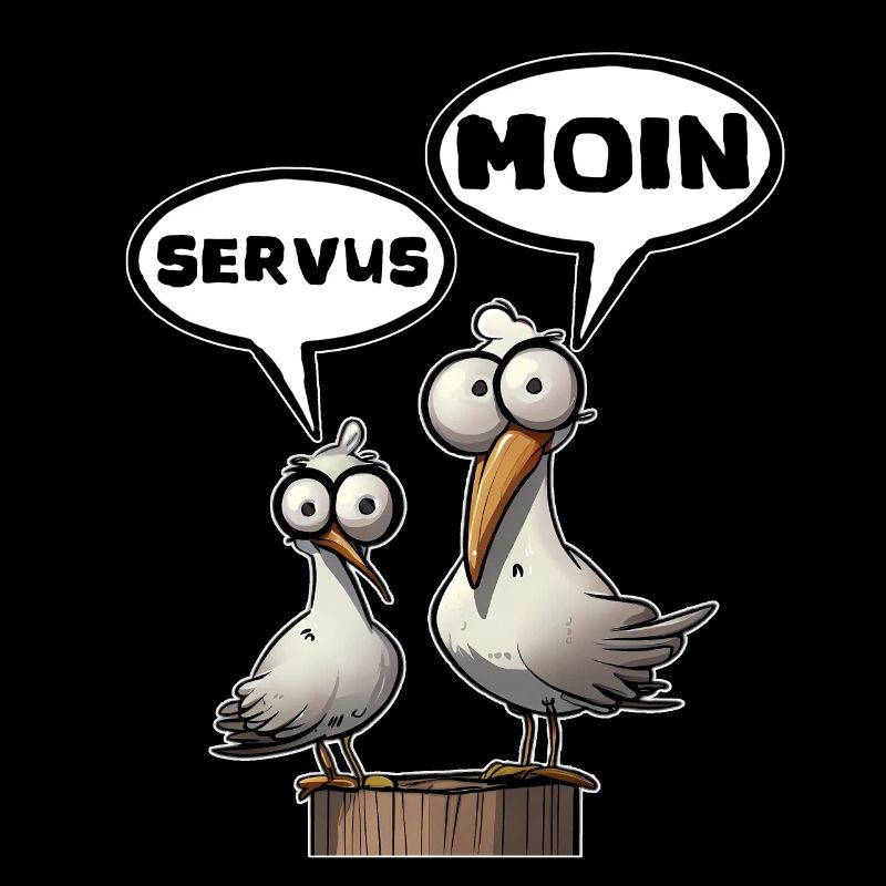 Die Bäädden Möwen Moin Servus Morgenmuffel Spruch