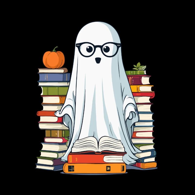 Book Lover Style Reading Halloween Ghost
