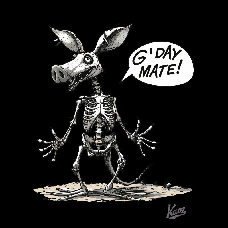 Australian Pig Kangaroo Skeleton: G'Day Mate