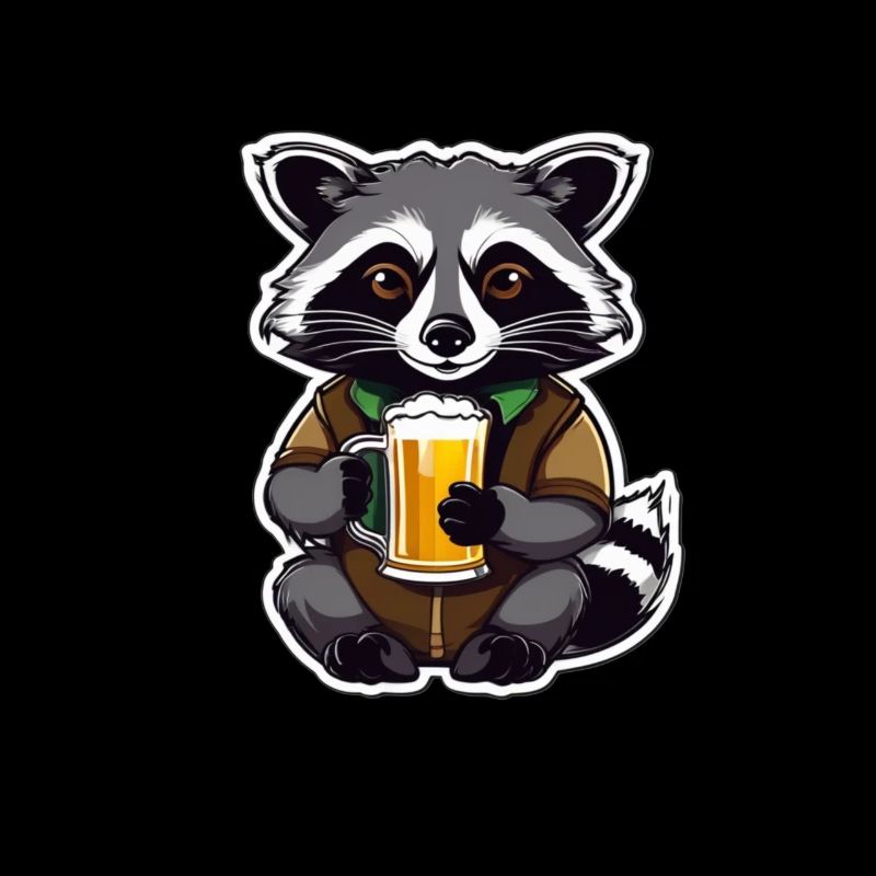 Waschbär mit Bier Lecker Bierchen Bier Meme