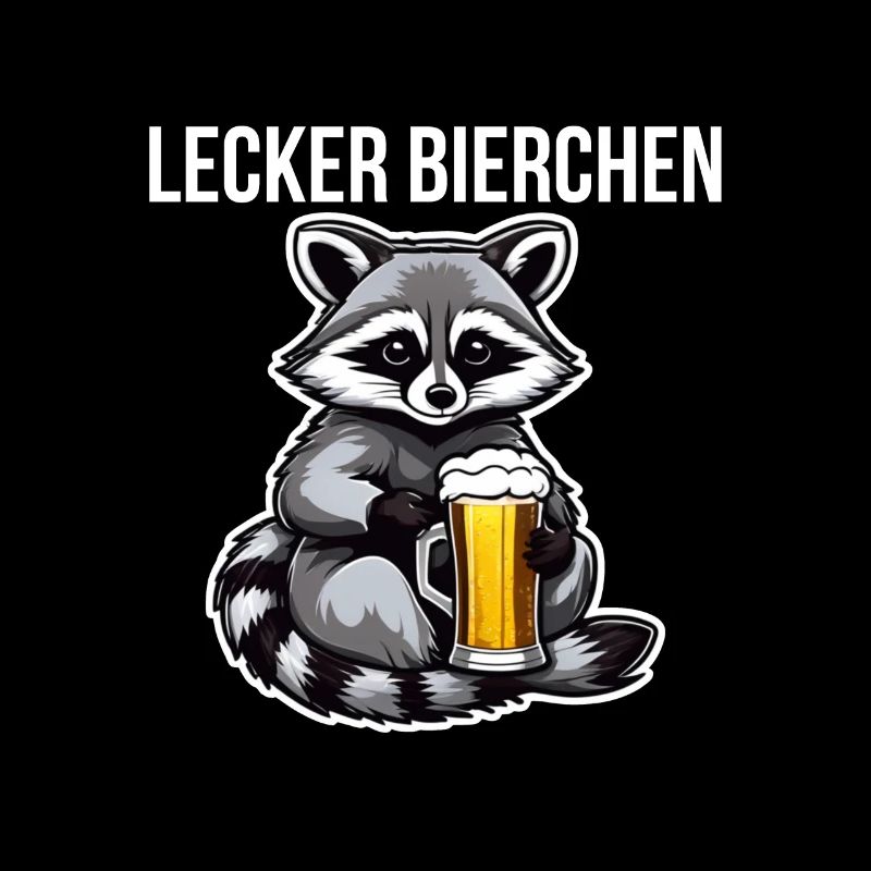 Waschbär mit Bier