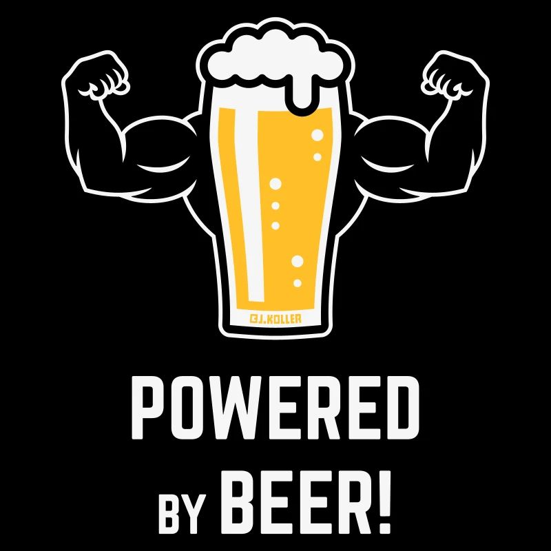 Powered By Beer! (Bier / Muskeln / L / 3C)