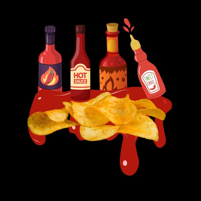 Chips épicées avec des sauces pour les amateurs de nourriture épicée