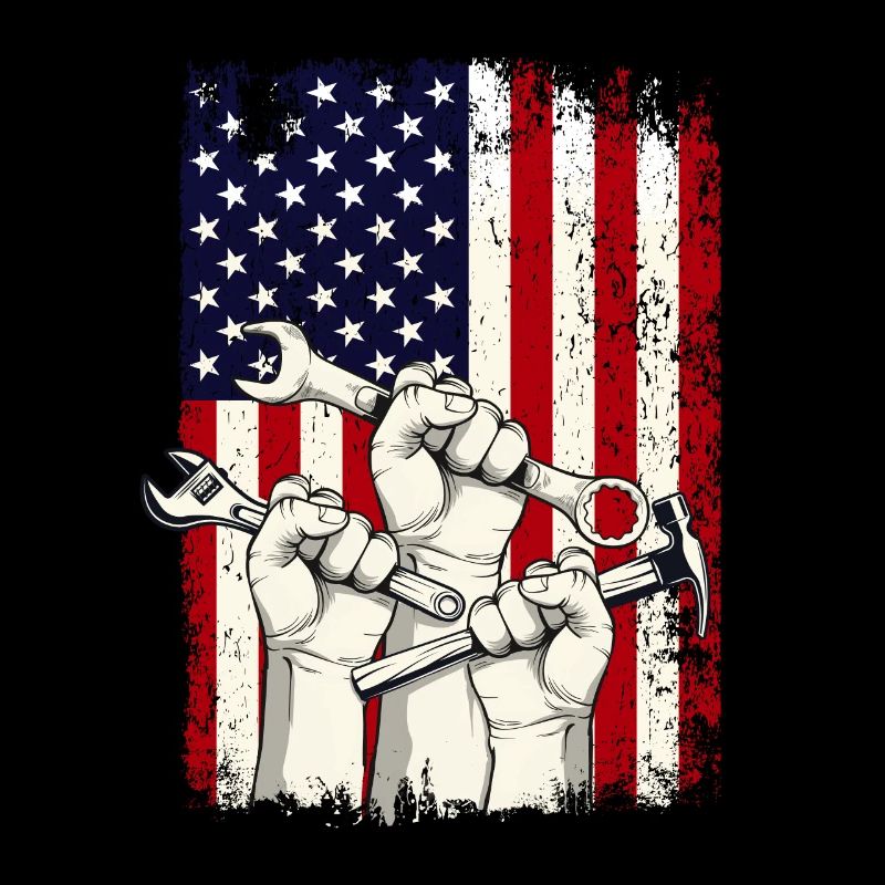 US Flag Skilled Worker Labor Day