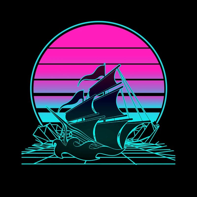 Bateau pirate au coucher du soleil