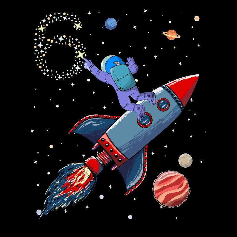 astronaute fusée 6 ans anniversaire étoile de l’espace
