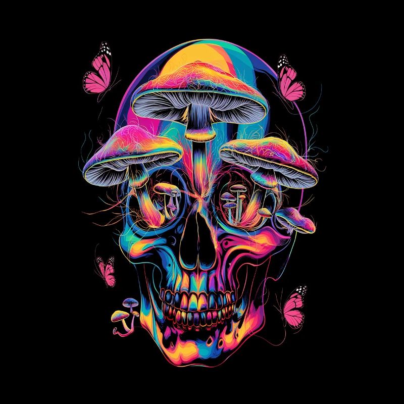 Psychedelic Skull Totenkopf