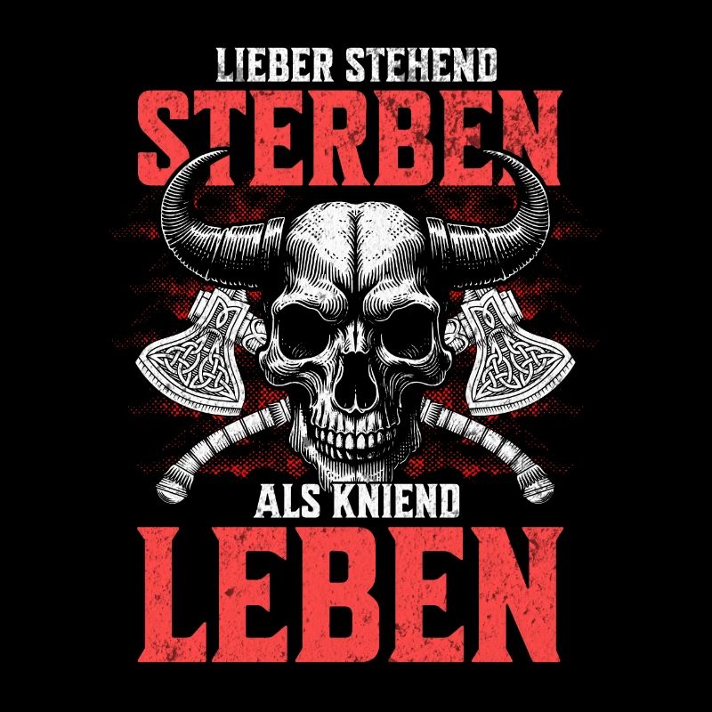 Crâne nordique préférer la conception de tatouage de matrice debout