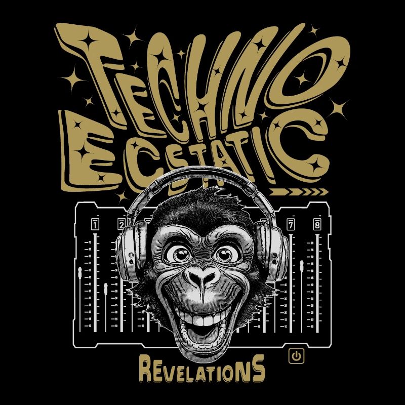 Techno Dancer Monkey DJ, T-Shirt