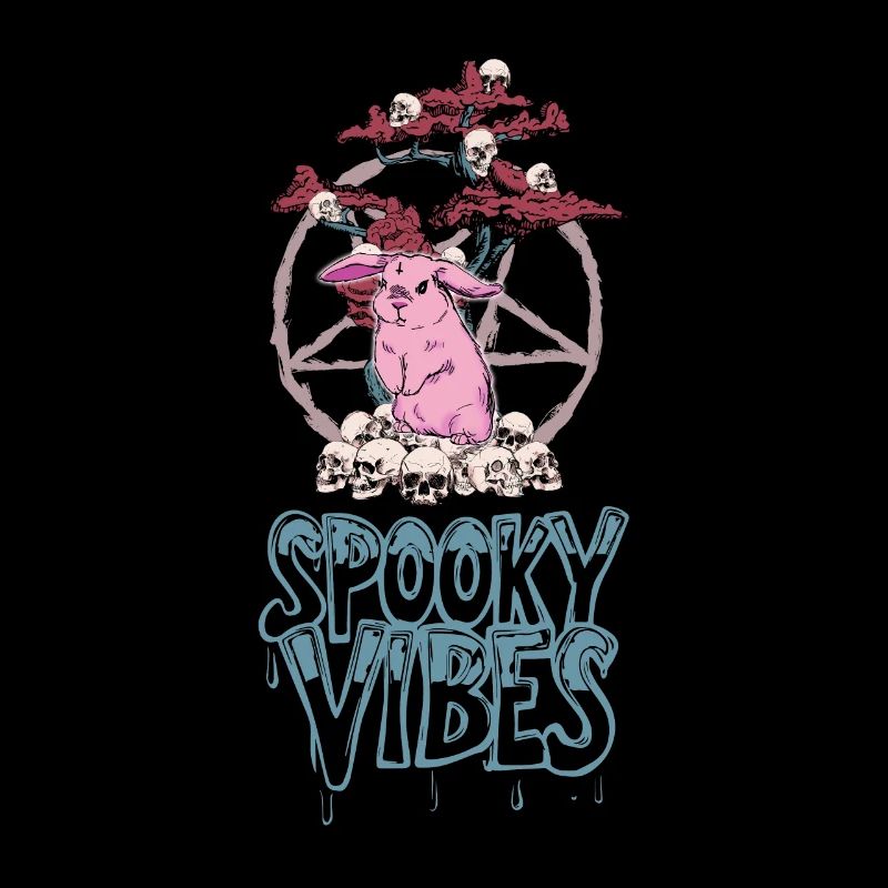 Conception de lapin rose et de crâne