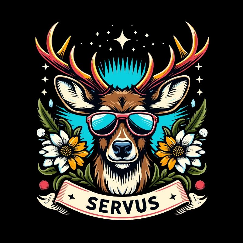 Bavaria Beer Tent Deer Servus Dialect Funny Cool