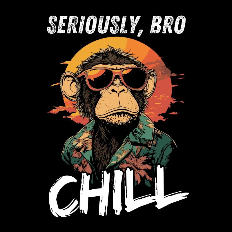 Sérieusement Bro Chill Monkey Meme Coucher de soleil