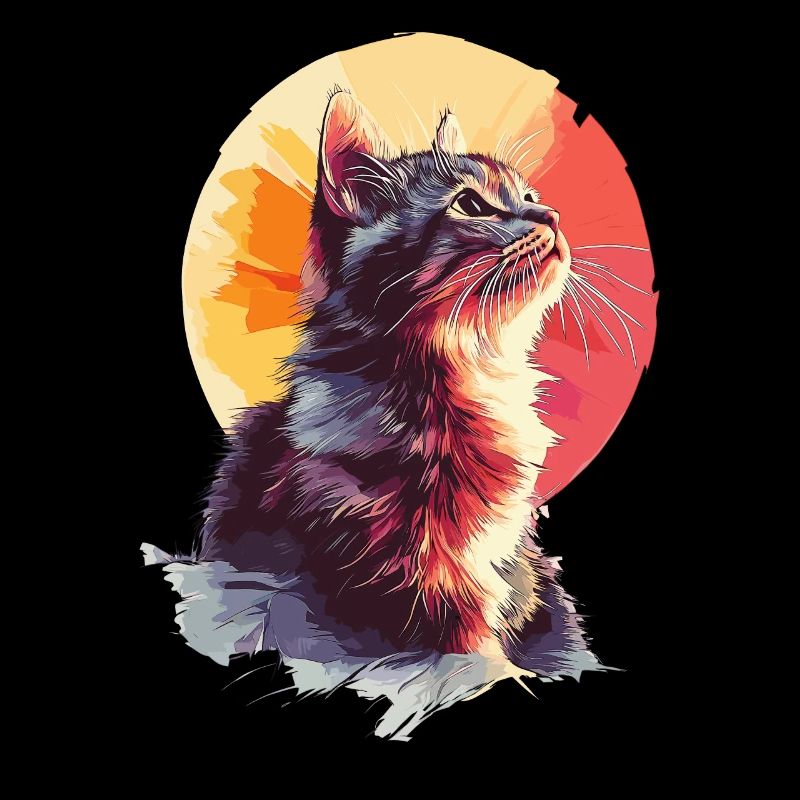 Chat Chats Chaton Coucher de soleil