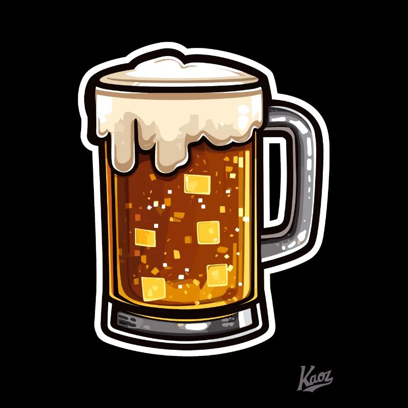 Chope à bière Pixel avec mousse