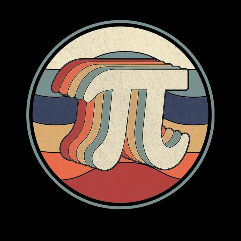 Vintage Pi Day Math 70s 80s Reto Pi Symbol Teacher
