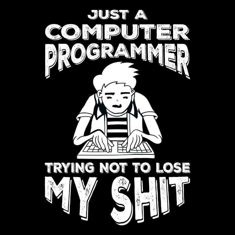 Informaticien drôle disant programmeur