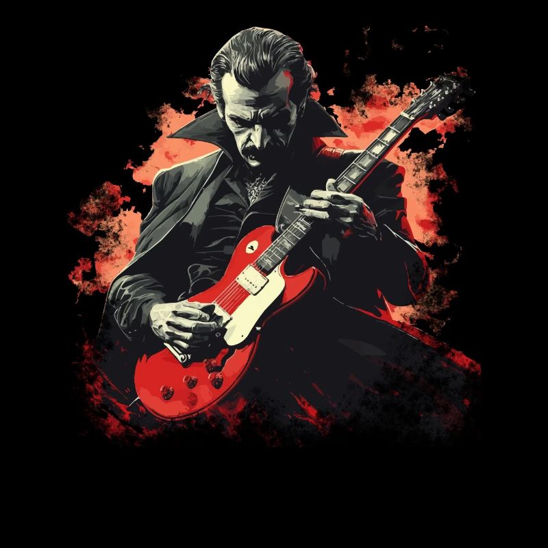 Vampir spielt E-Gitarre